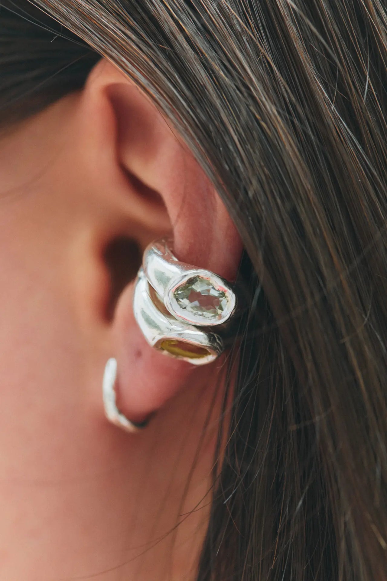 25 lacosta earcuff faro blue silver simuero