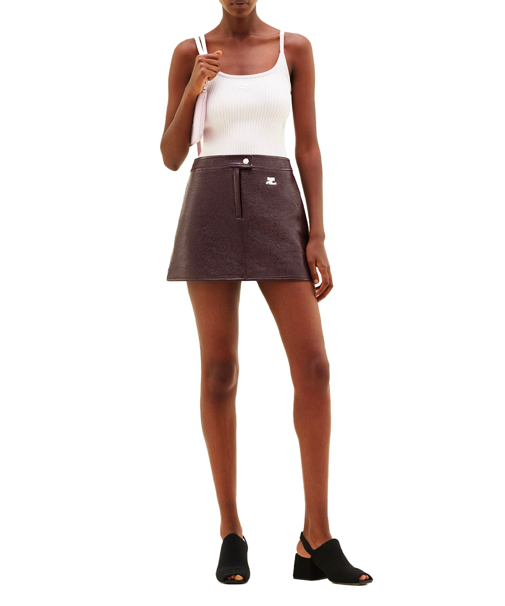 Mini Jupe Réédition en vinyle chocolat