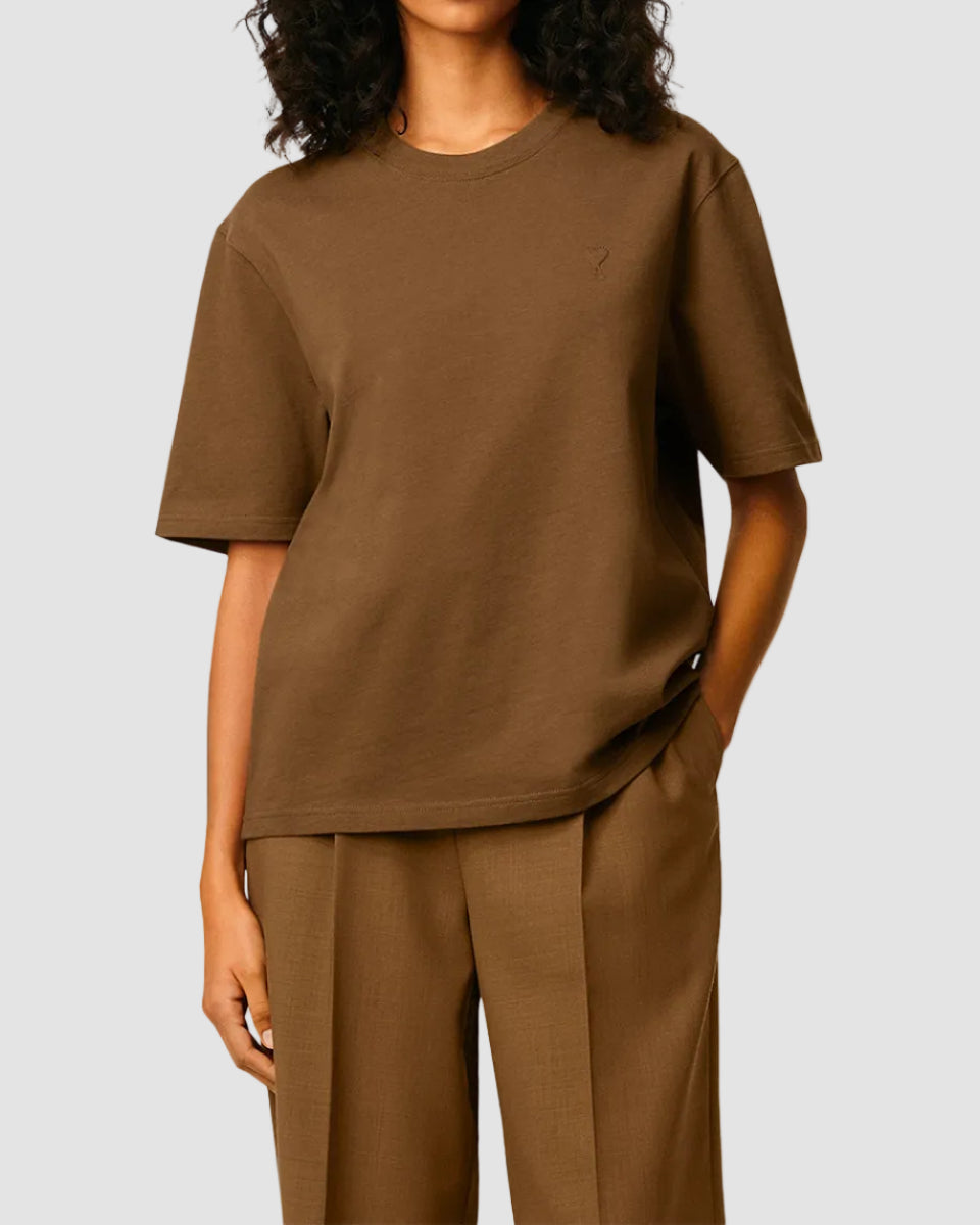 T-shirt petit ADC embossé noisette