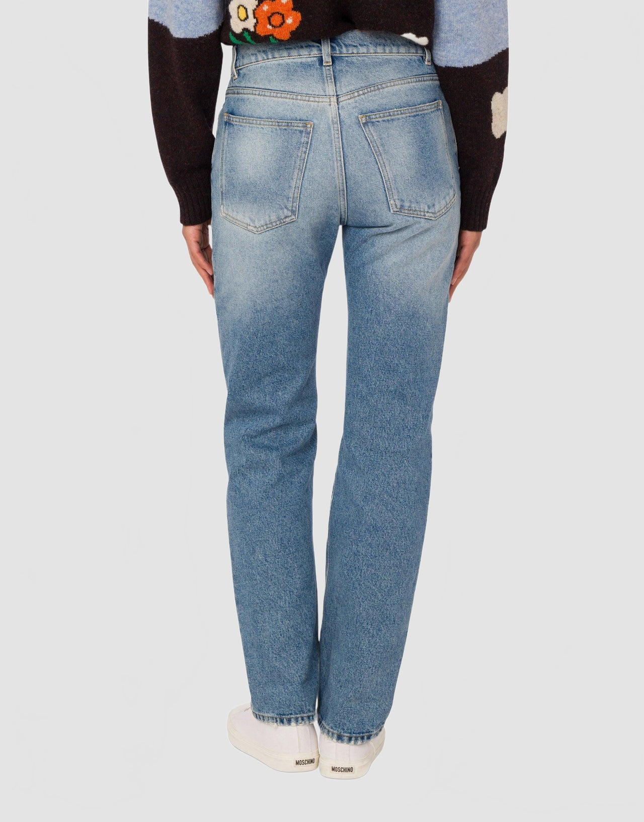Pantalon En Denim Patchwork - Moschino - Multi Blue