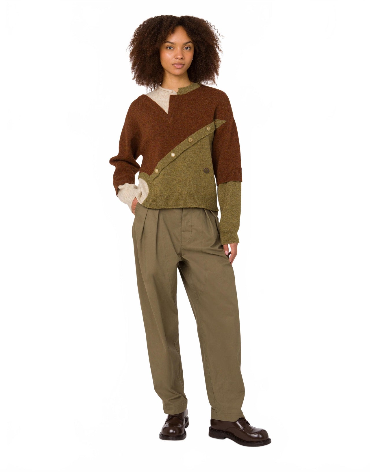 Pantalon Diagonal En Coton - Moschino - Green