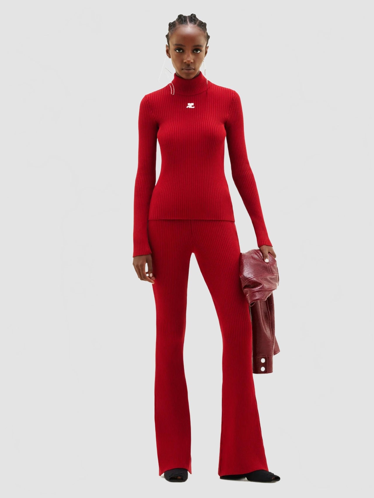 Reedition Knit Ls Jumper - Courreges - Red