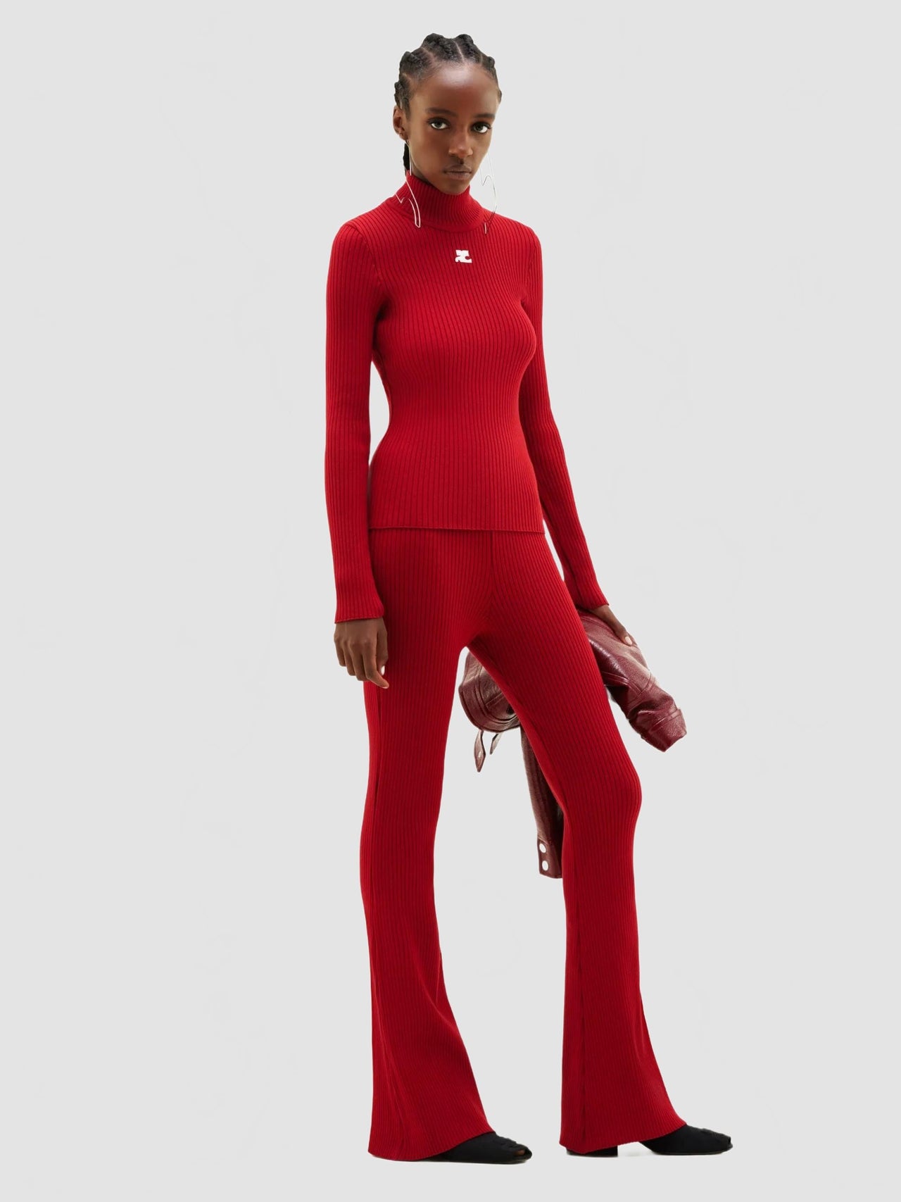Reedition Knit Ls Jumper - Courreges - Red