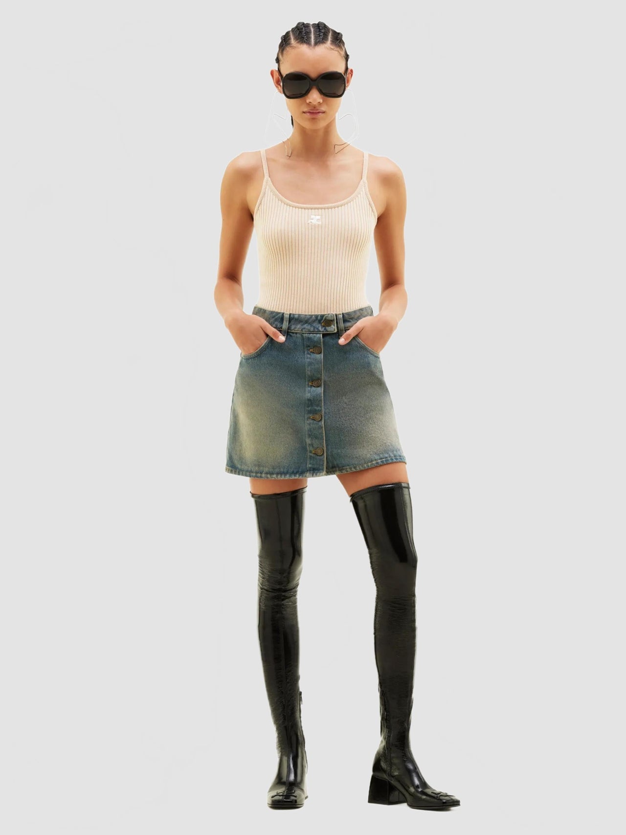 Reedition Knit Tank Top - Courreges - Cappuccino