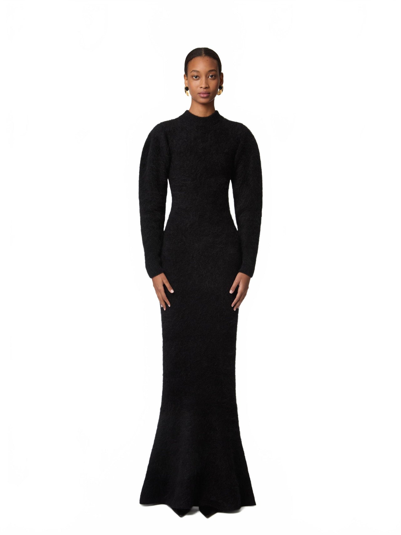 Robe Longue En Laine Et Alpaga - Nina Ricci - Black