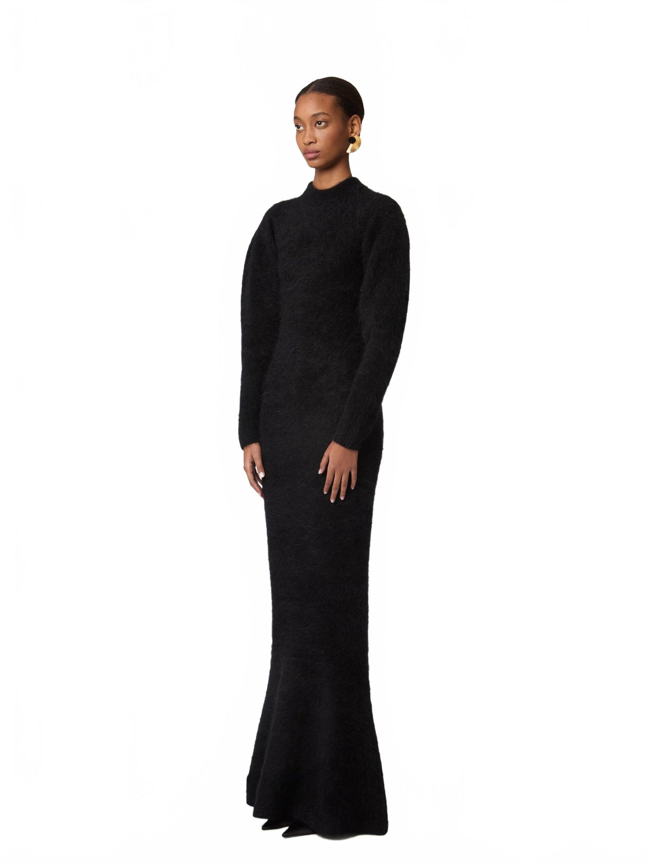 Robe Longue En Laine Et Alpaga - Nina Ricci - Black