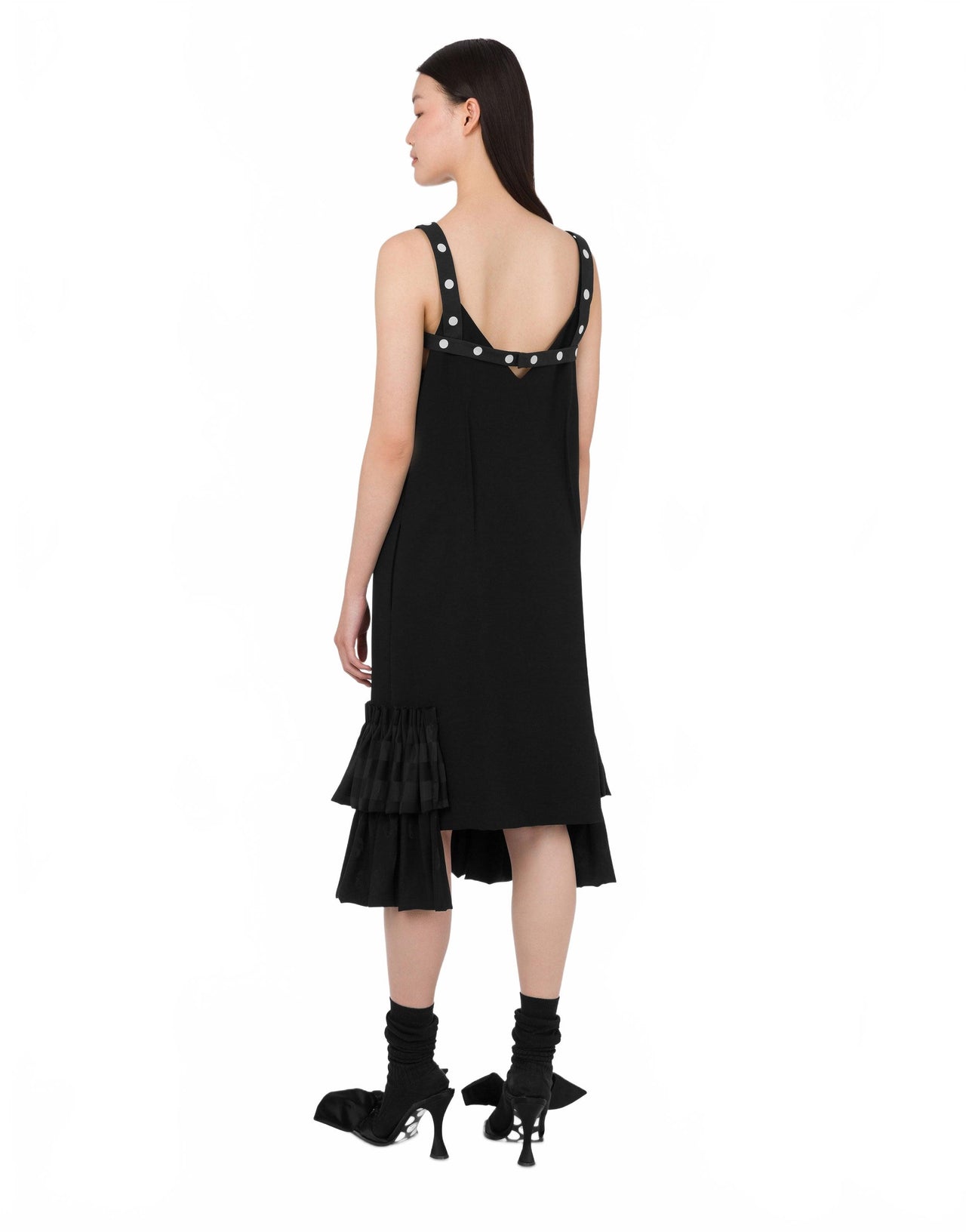 Robe A Volant Et Details A Pois - Moschino - Black