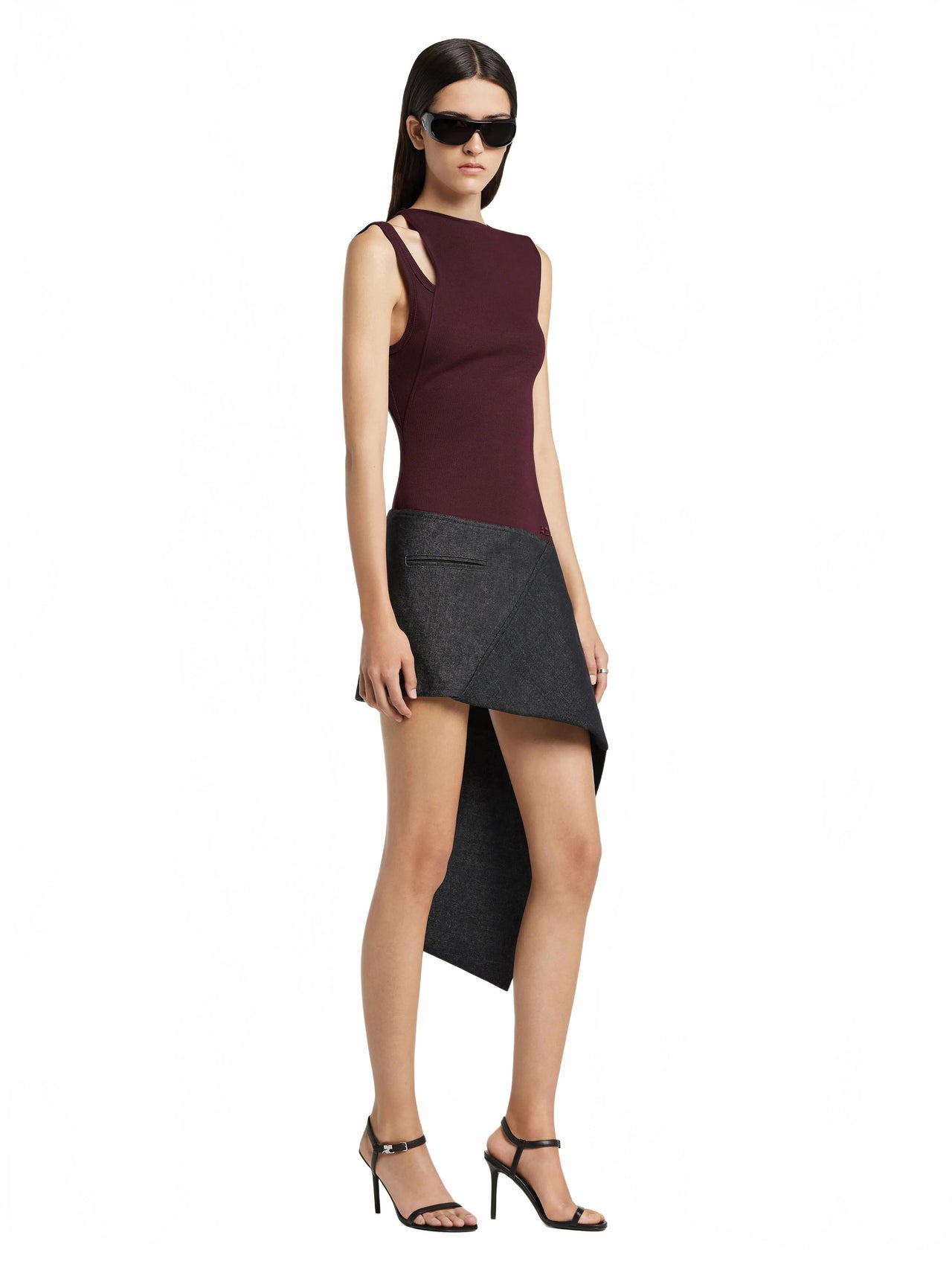 Top Transverse 90 s Rib - Courreges - Burgundy