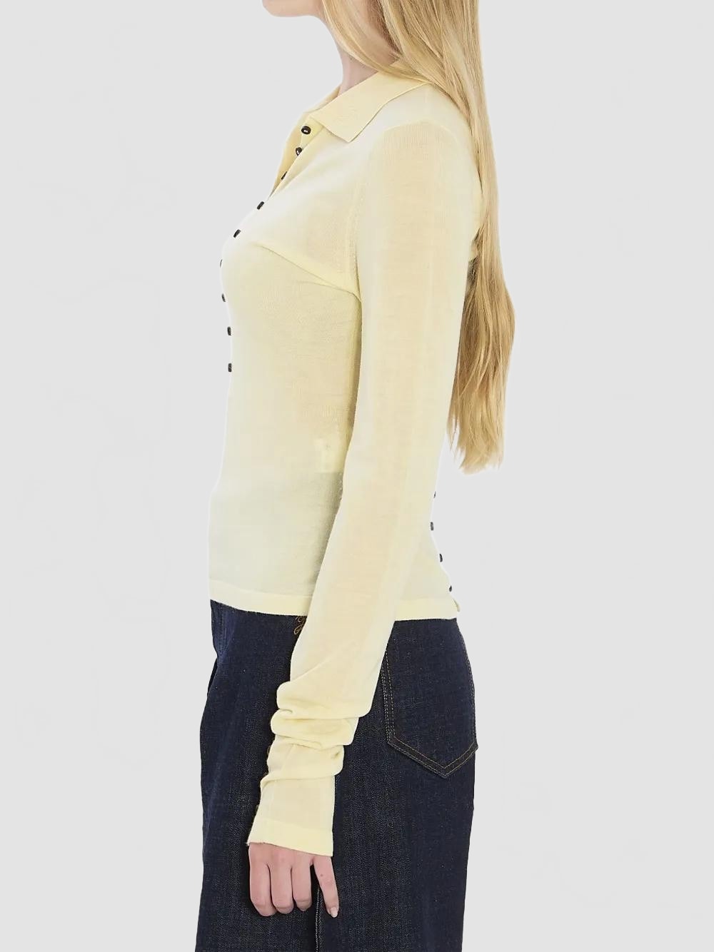 Le Polo Merino Manches Longues - Jacquemus - Pale Yellow