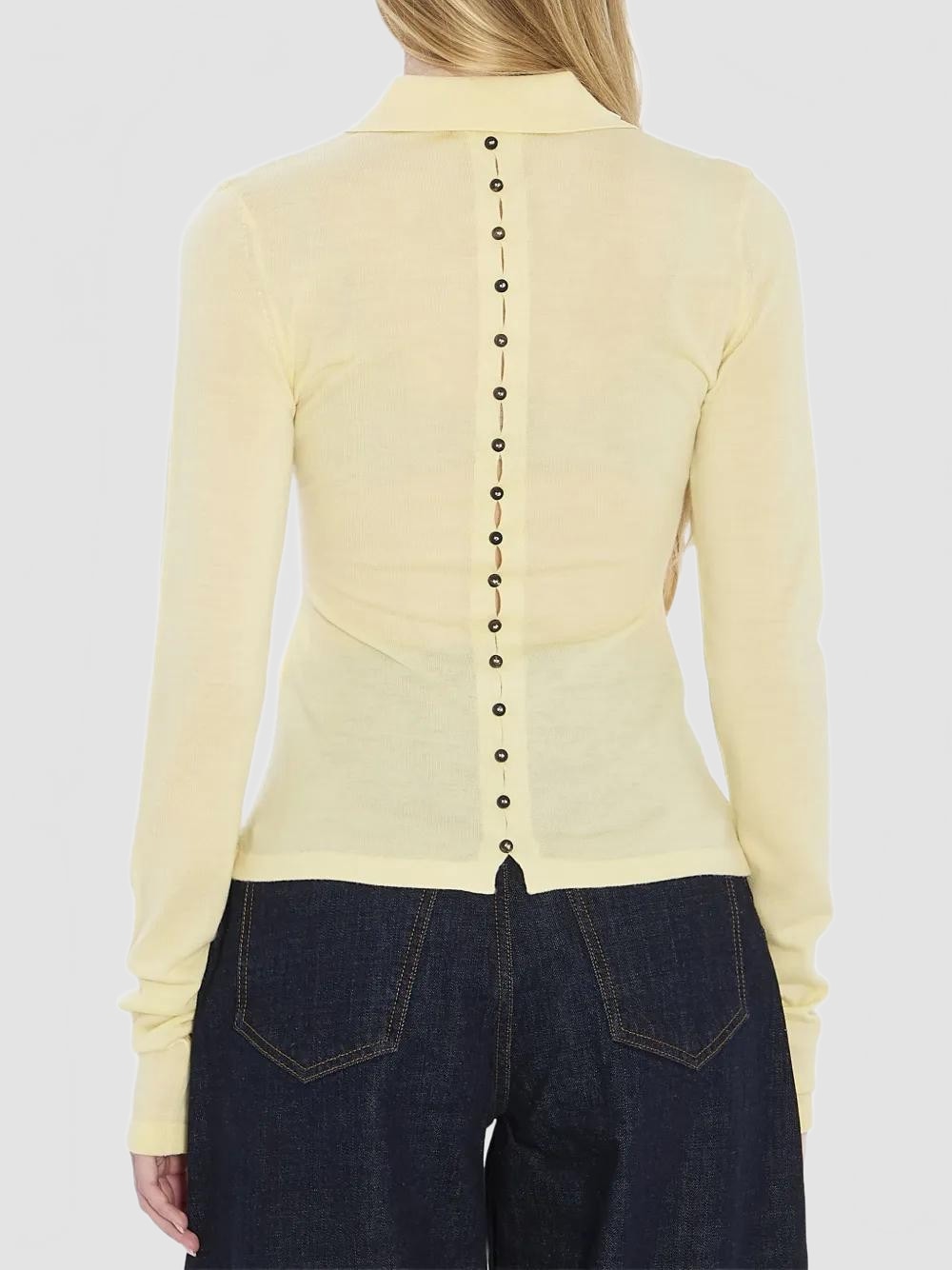 Le Polo Merino Manches Longues - Jacquemus - Pale Yellow