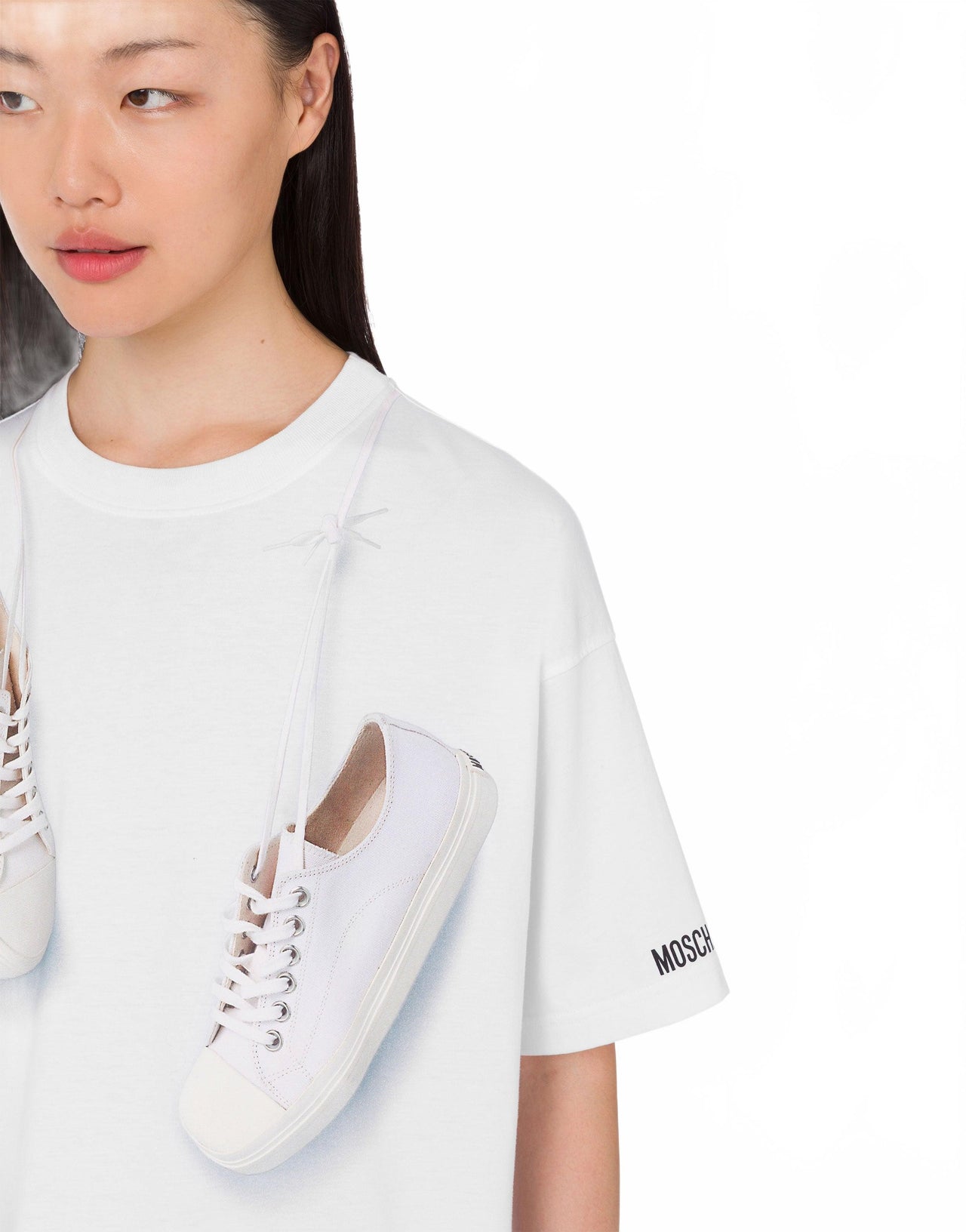 T-shirt Baskets En Coton Biologique - Moschino - Blanc