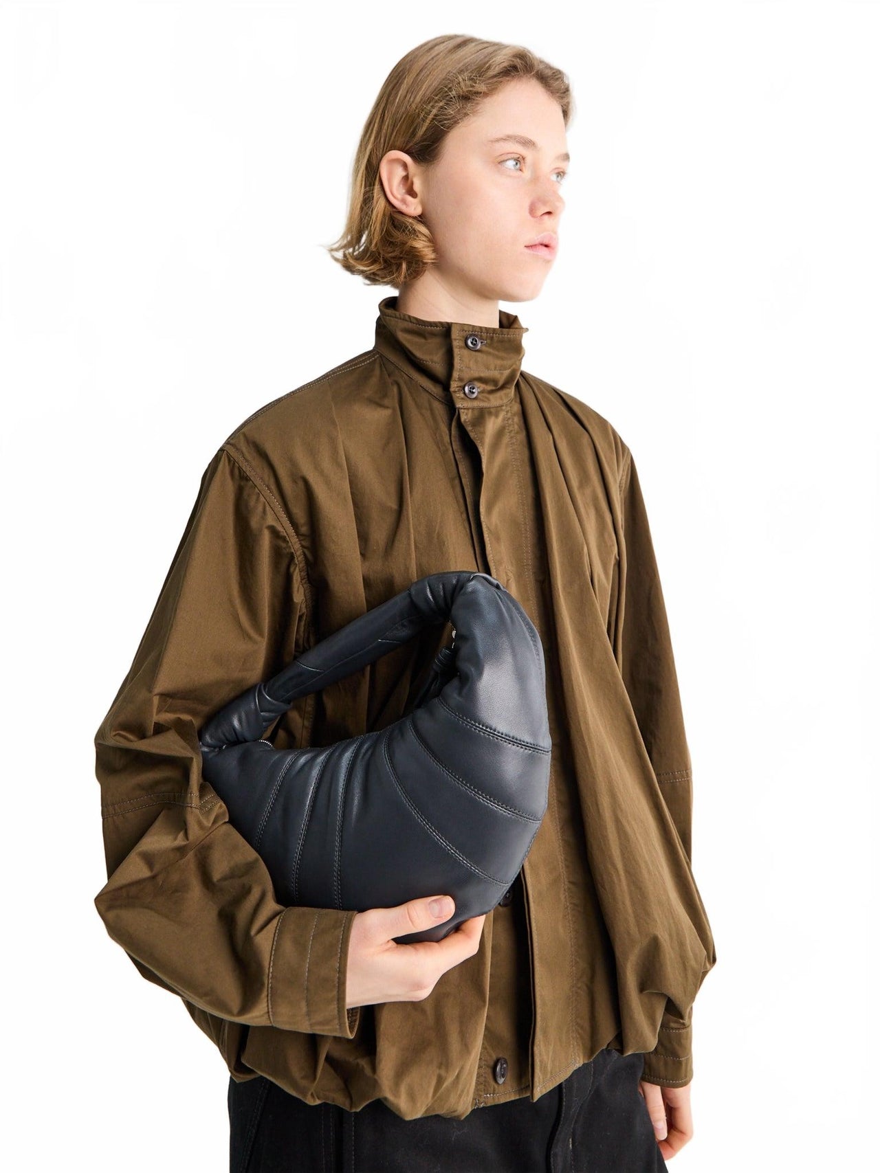 Mini Fortune Croissant Bag - Lemaire - Granite Blue