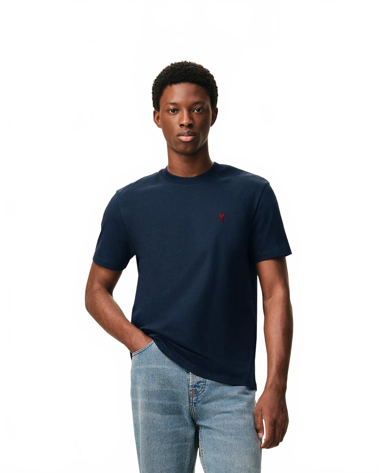 Tshirt Avec Ami De Coeur Rouge - Ami - Bleu Nuit