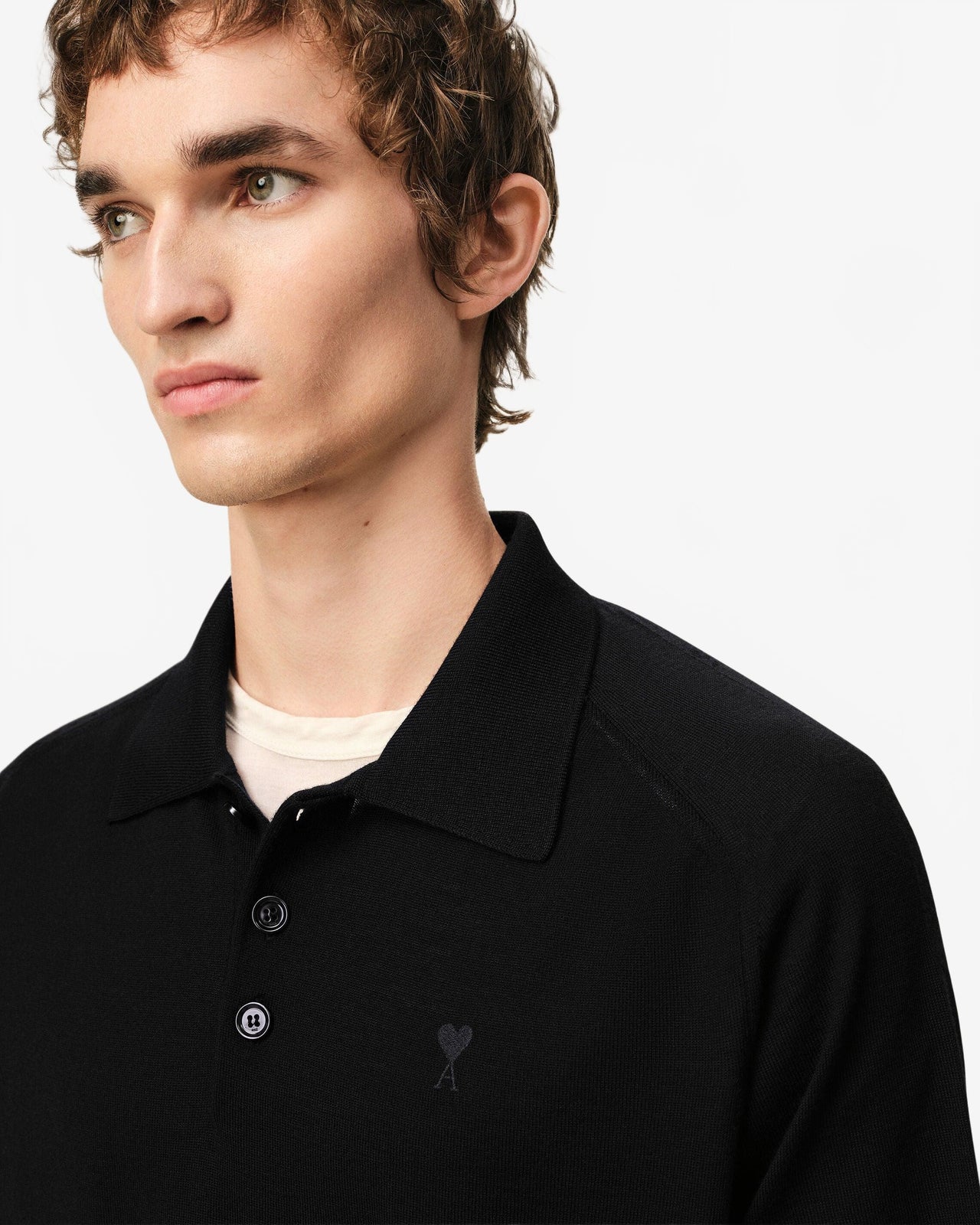 Polo Manches Courtes Avec Ami De Coeur Contraste - Ami - Noir / Noir