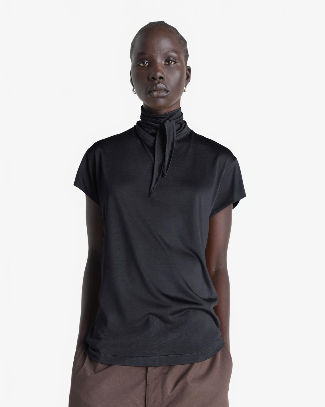 Short Sleeve Foulard Top - Lemaire - Urchin