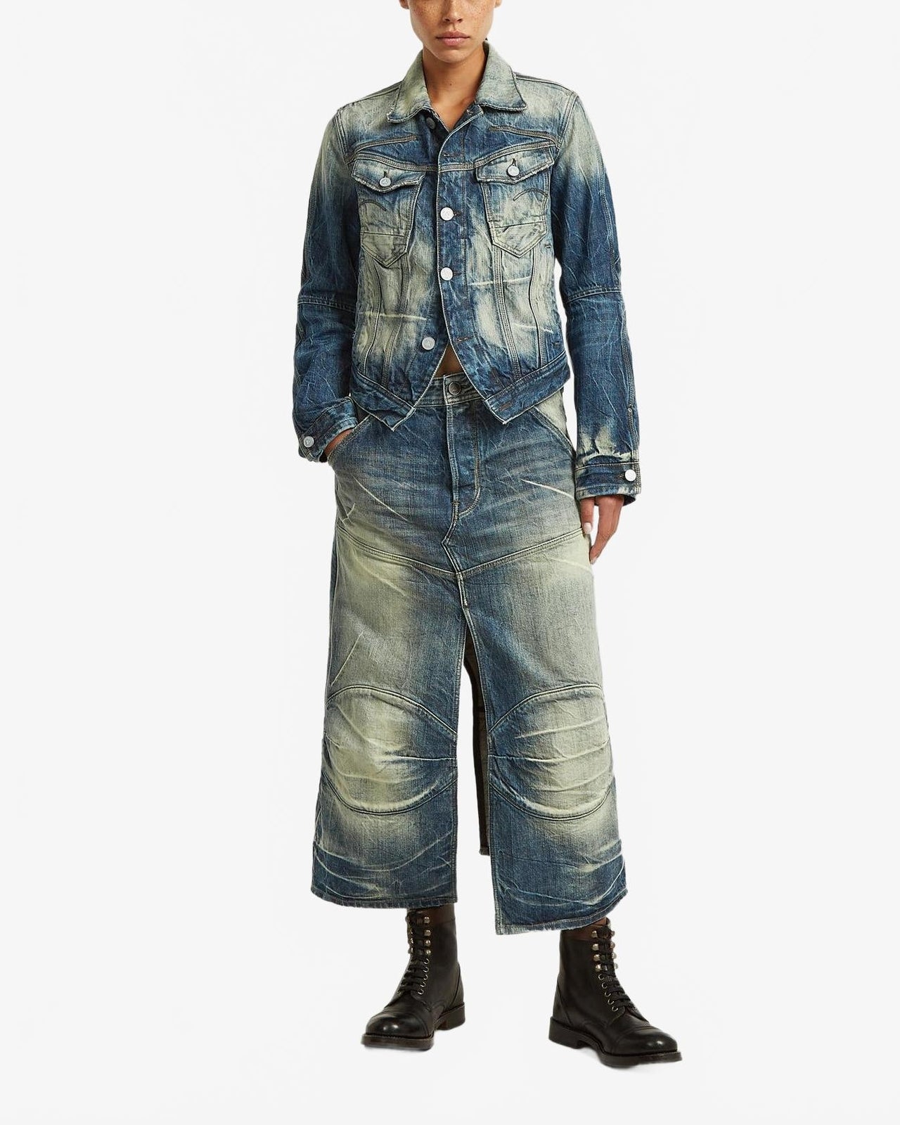 RR 3D Biker Skirt Wmn - G-Star - Bleu Fonce