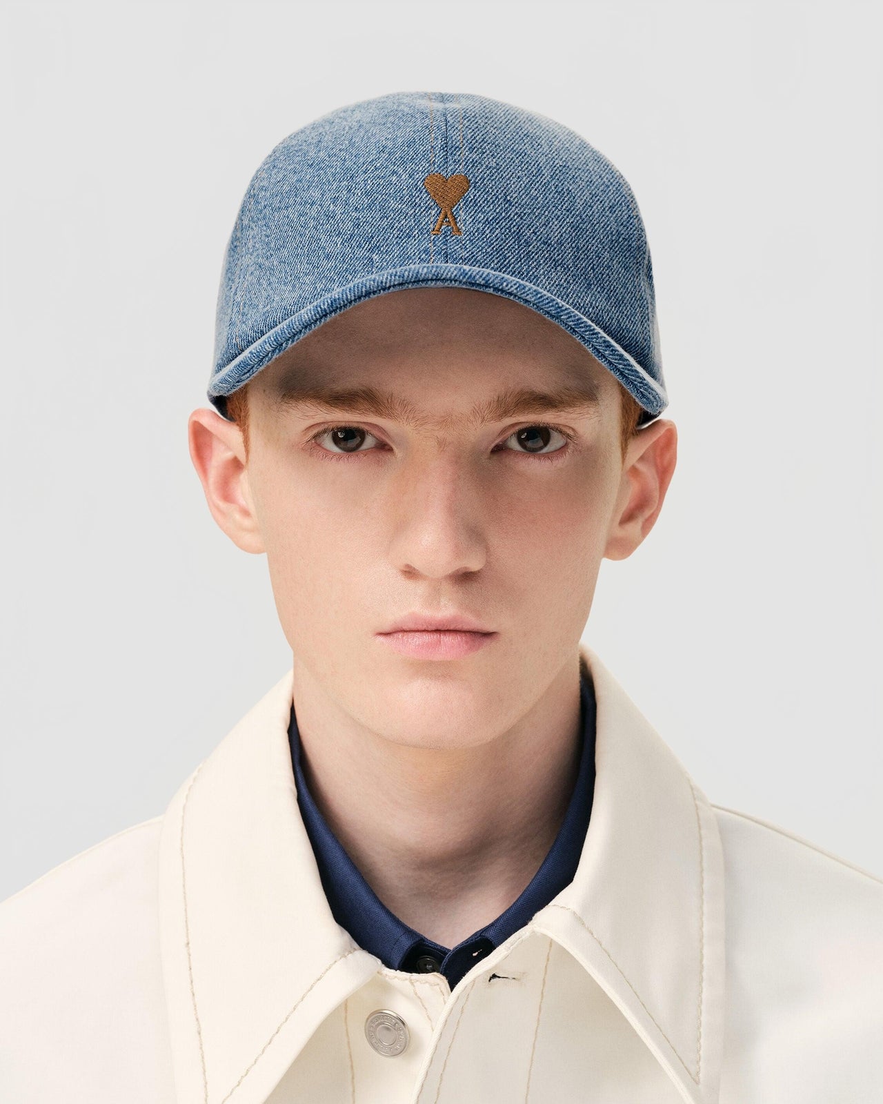 Casquette Broderie Ami De Coeur Tabac Denim - Ami - Bleu Used