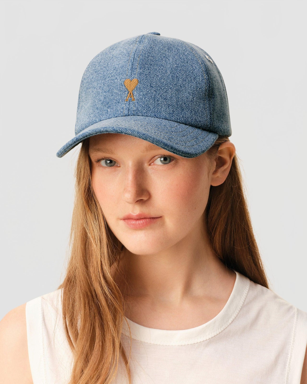 Casquette Broderie Ami De Coeur Tabac Denim - Ami - Bleu Used