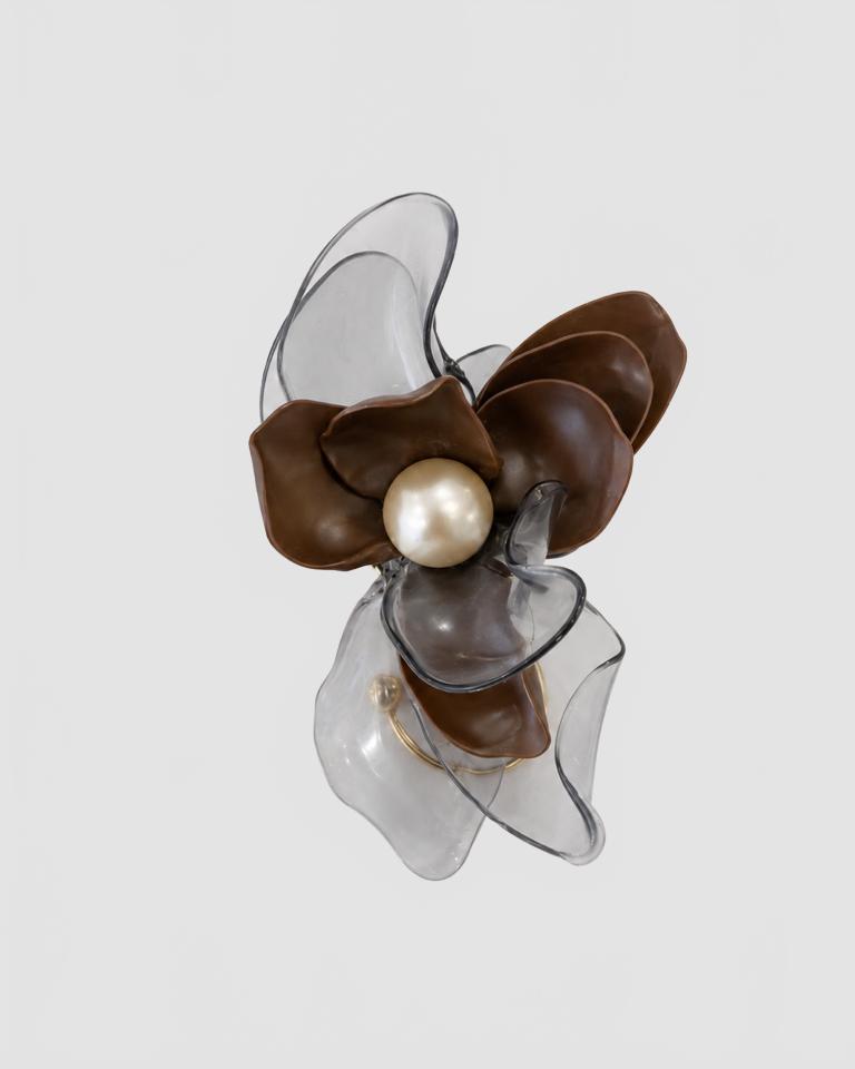 Boucle 20D 27oreille 20Unique 20 C3 80 20Ornement 20Floral 20 20Tetier 20 20Brown 20 2F 20Pearl 201