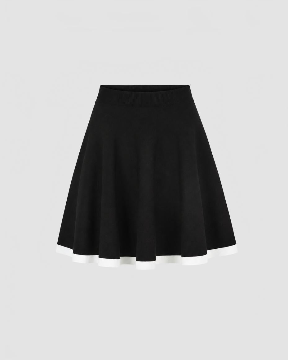Contrasted 20Knit 20Mini 20Skater 20Skirt 20 20Nina 20Ricci 20 20Blanc 20 2F 20Noir 201