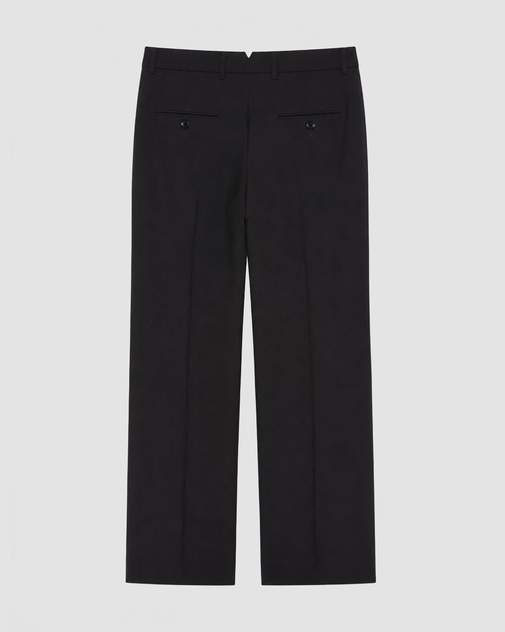 Pantalon 20Droit 20Gabardine 20De 20Viscose 20Et 20Lin 20 20Ami 20 20Noir 202