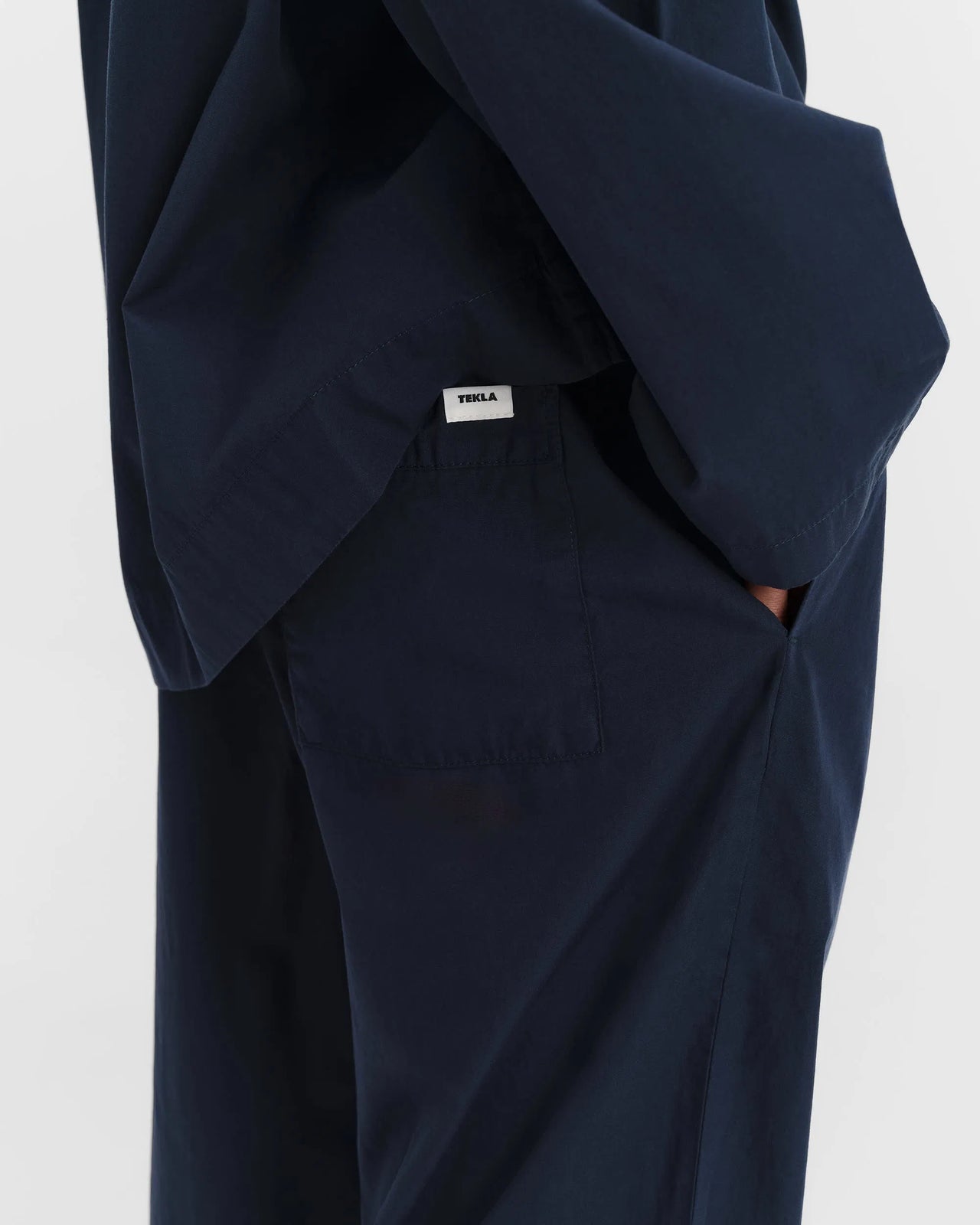 Tekla Poplin Sleepwear Pants True Navy female SWP TN 4