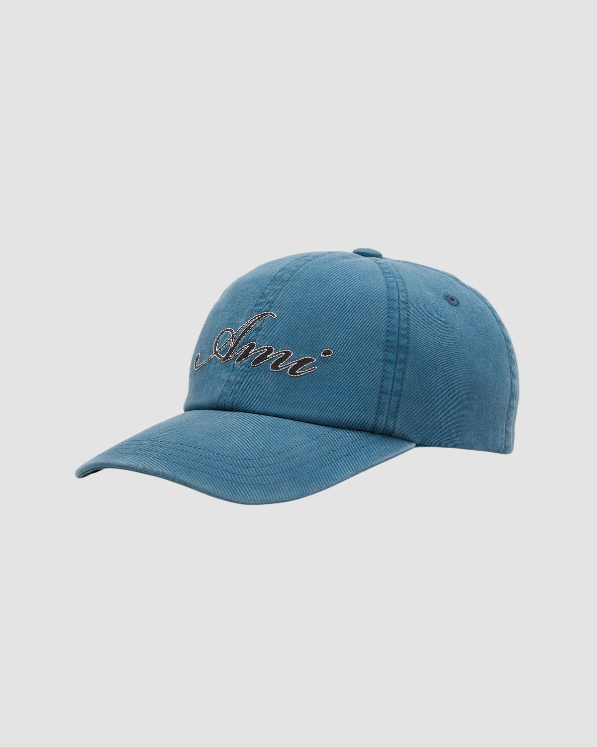 ami paris embroidery cap royal blue washed 1