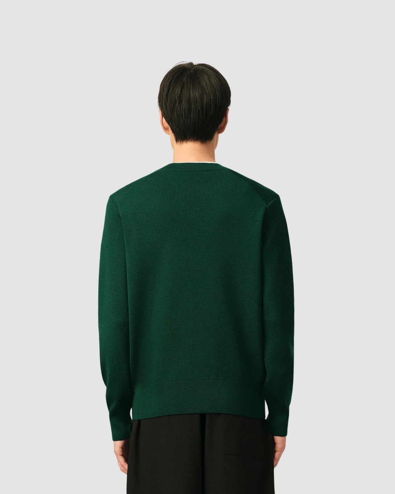 crewneck sweater with ami de coeur ami bottle green black 5
