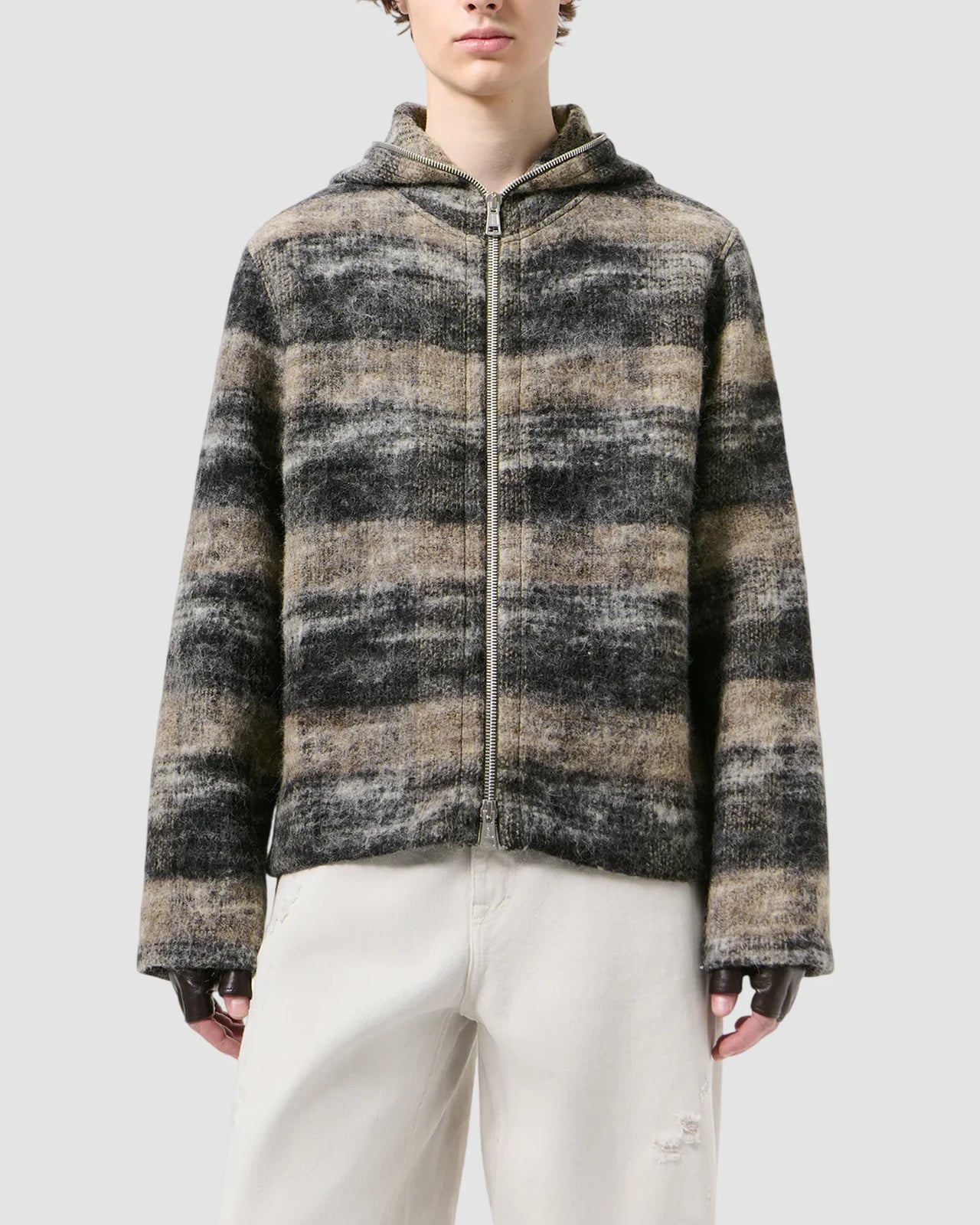 full zip hood our legacy night woods check lofty wool 1
