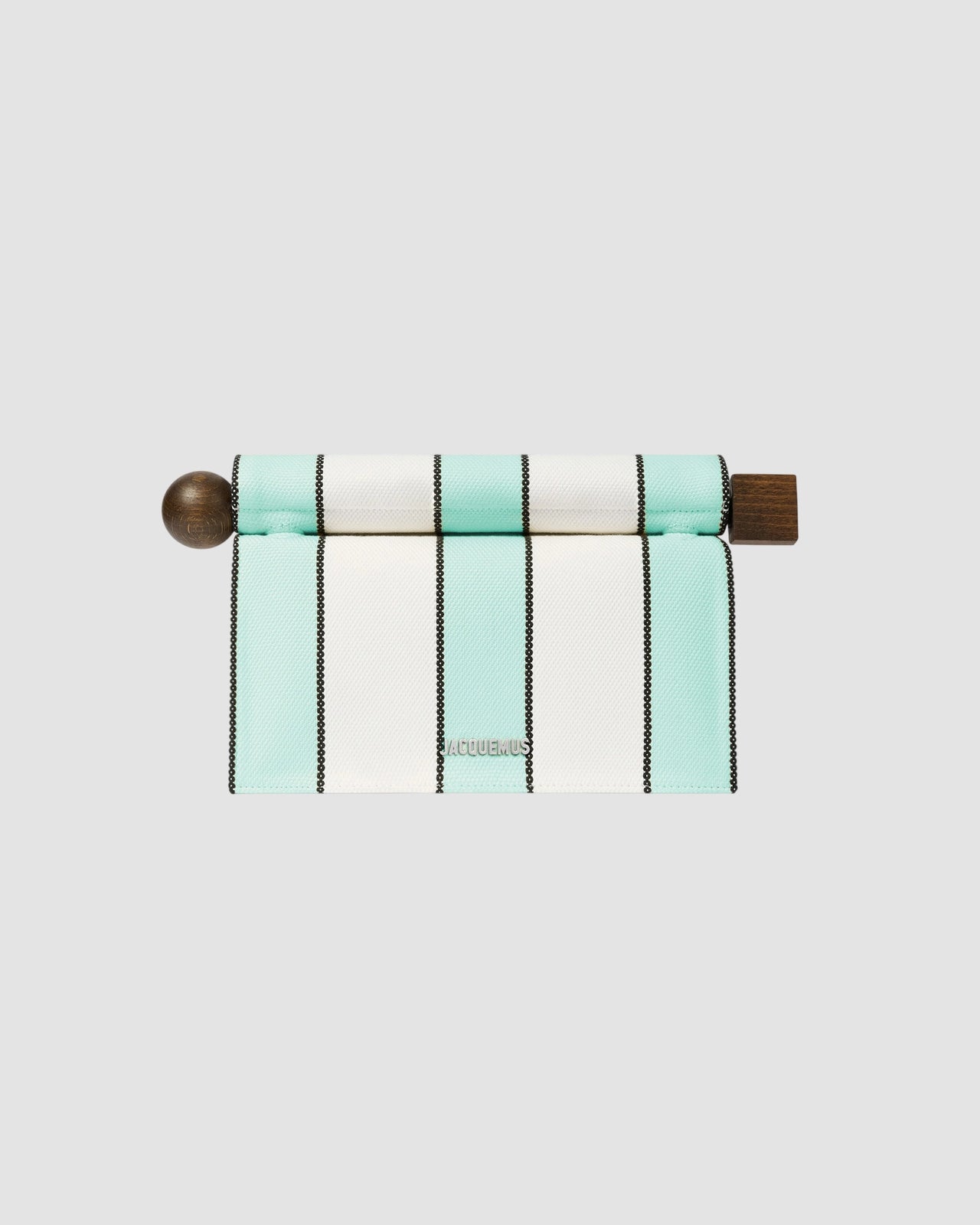 la pochette rond carre jacquemus print stripes white mint 1