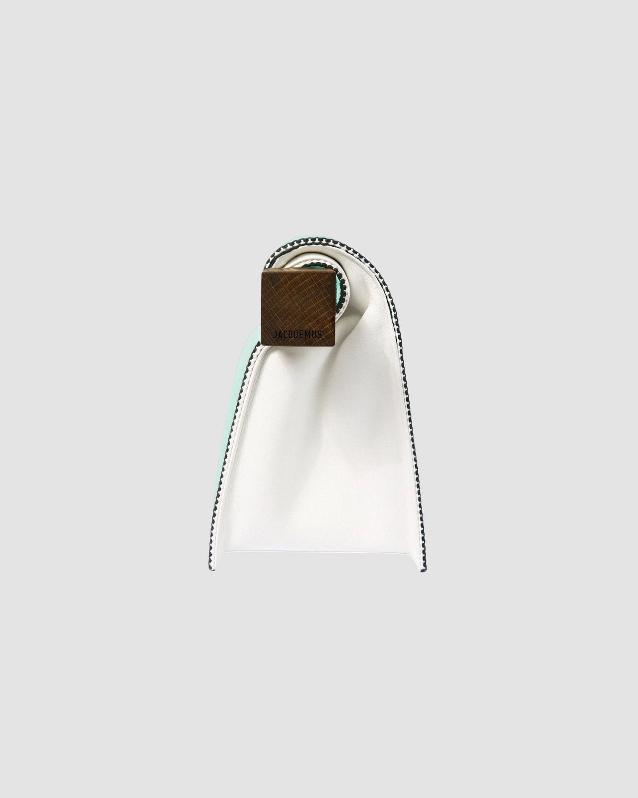 la pochette rond carre jacquemus print stripes white mint 3