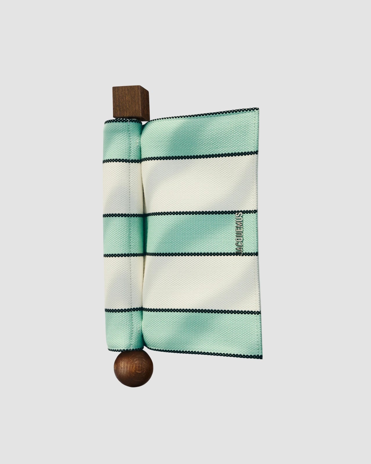 la pochette rond carre jacquemus print stripes white mint 4