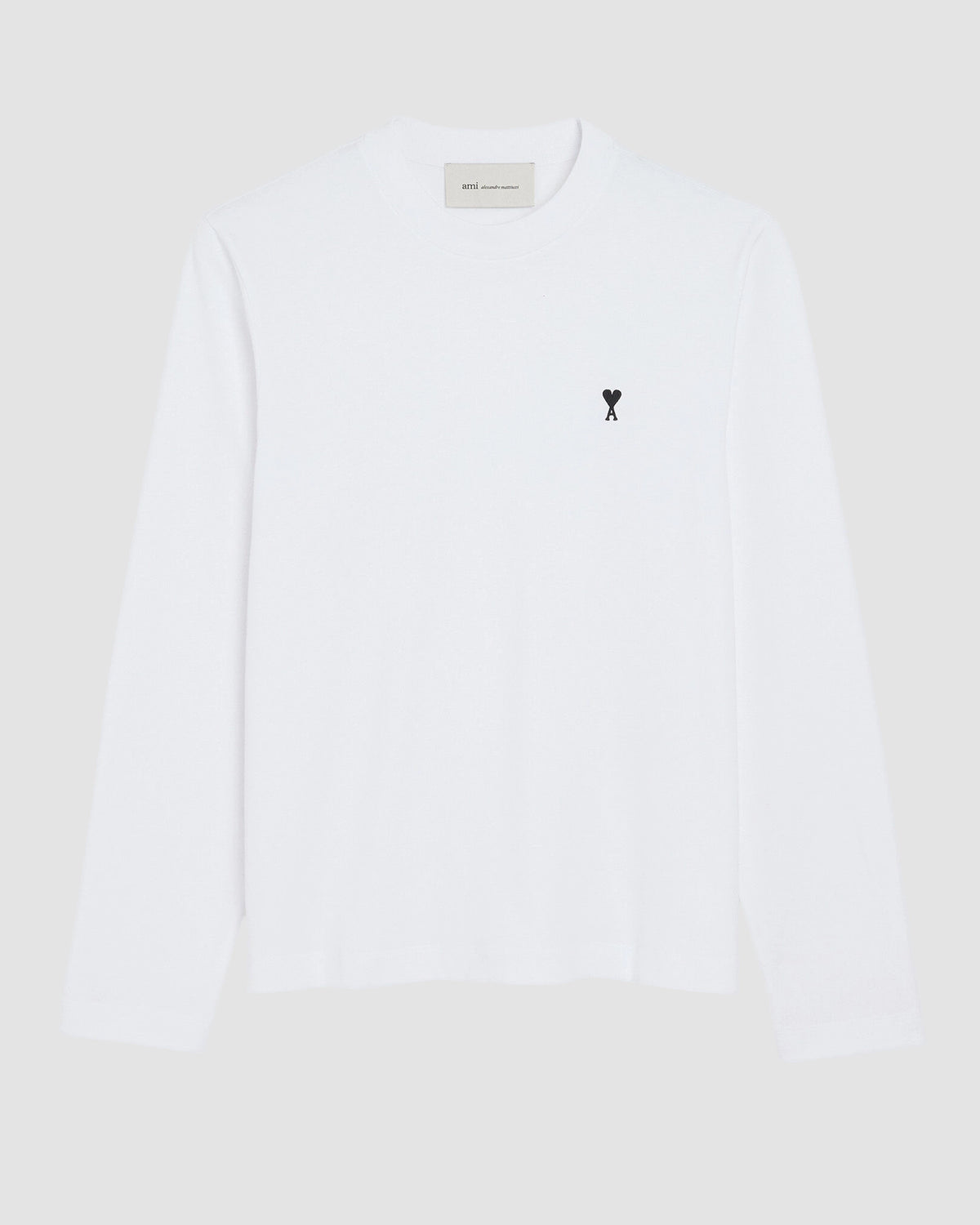 longlseeves tshirt with contrasted ami de coeur ami white black 5