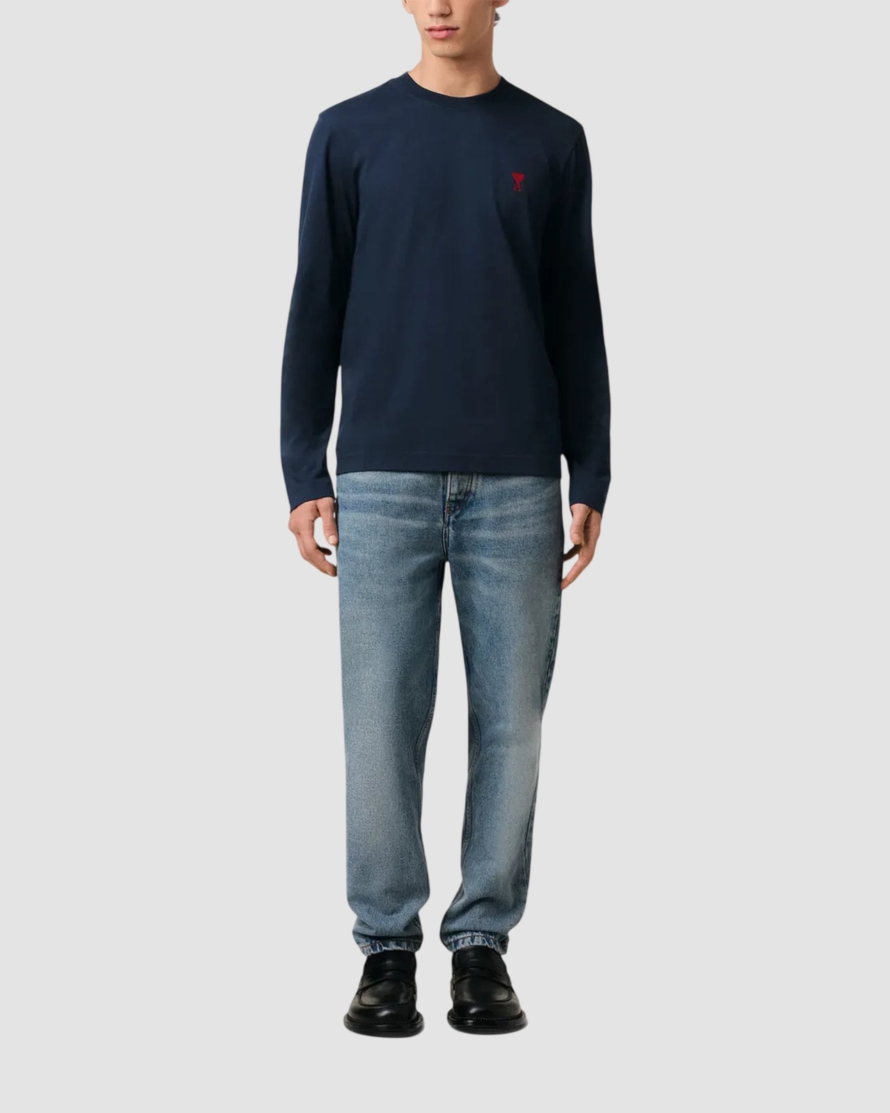 longlseeves tshirt with red ami de coeur night blue 5