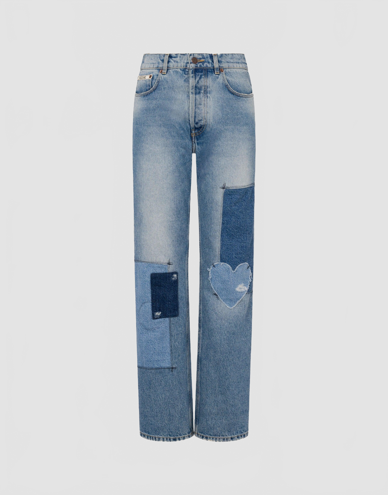 Pantalon En Denim Patchwork - Moschino - Multi Blue