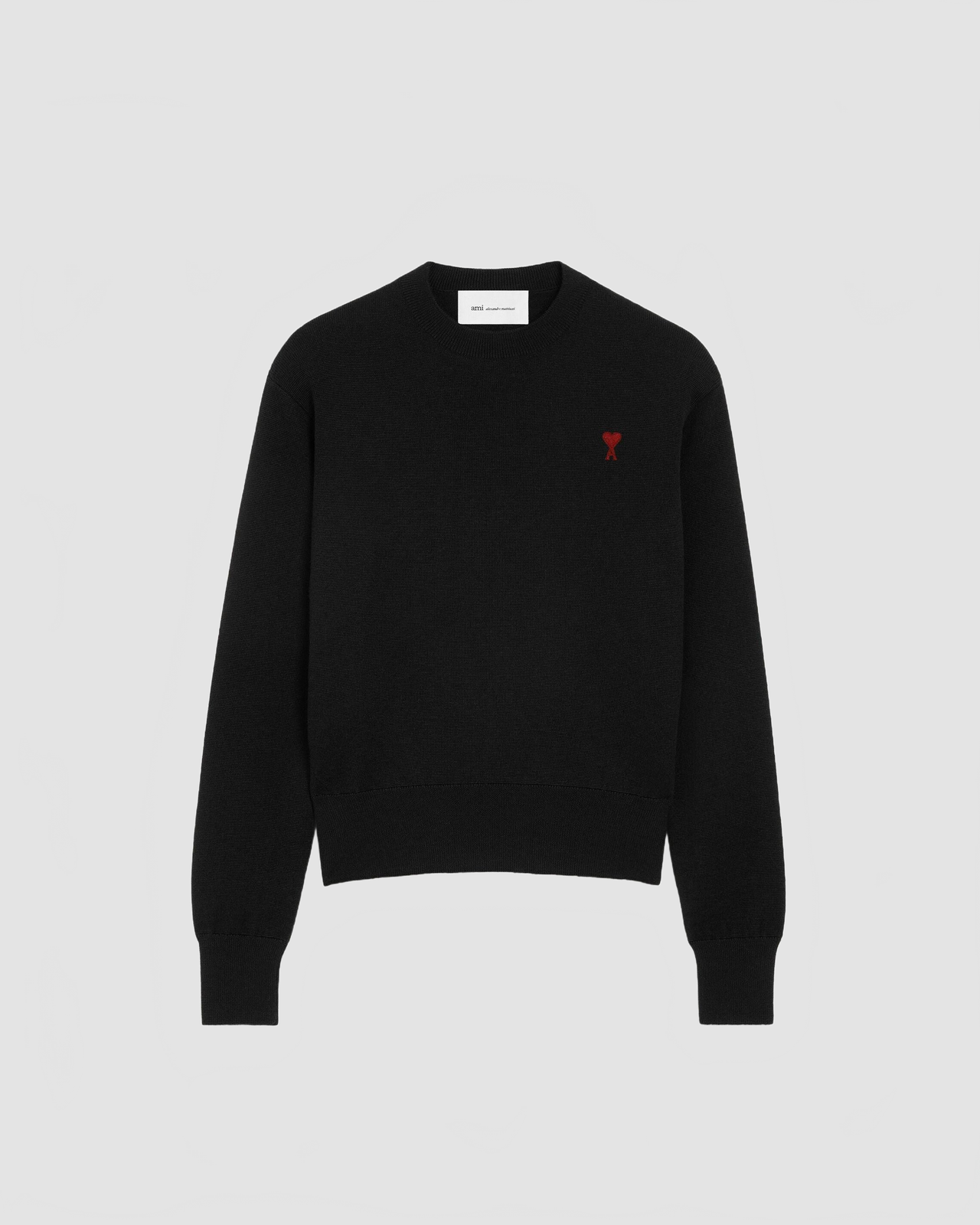 Pull Col Rond Avec Ami De Coeur Contraste - Ami - Noir / Rouge