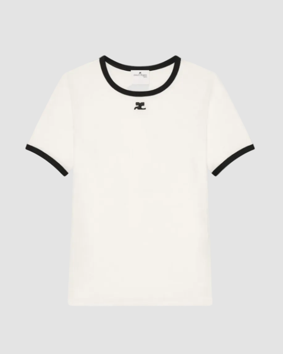 T-shirt Contrast Signature blanc heritage/noir