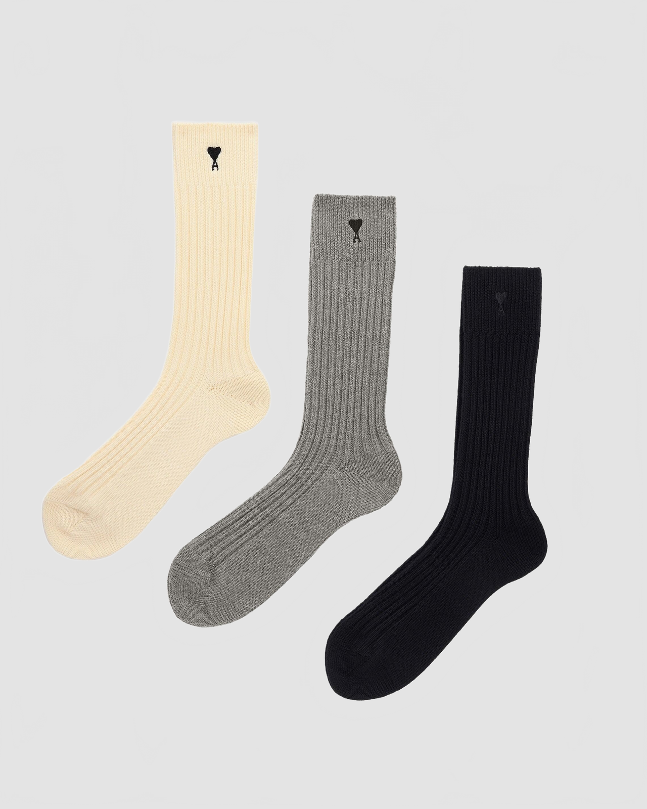 Pack Trois Chaussettes Ami De Coeur - Ami - Ecru / Gris / Noir