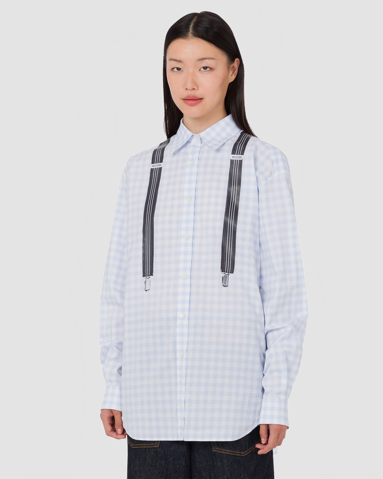 Chemise Vichy En Coton Imprimé - Moschino - Multi Violet