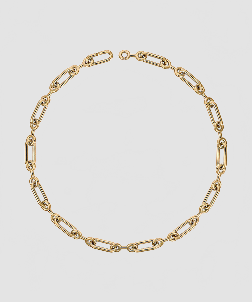 Collier chaine Petit Binary long vermeil