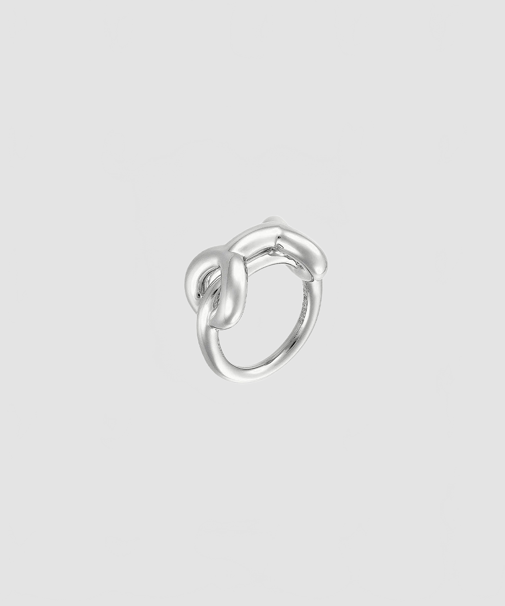 Bague binary chain argent