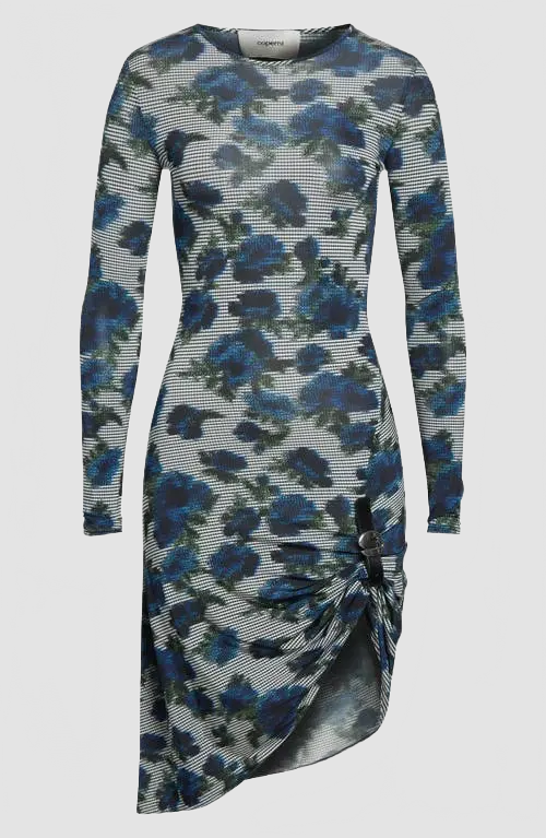 Suspended Ascii Midi Dress - Coperni - Print-Blue