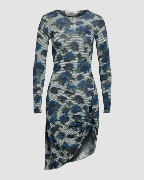 Suspended Ascii Midi Dress - Coperni - Print-Blue