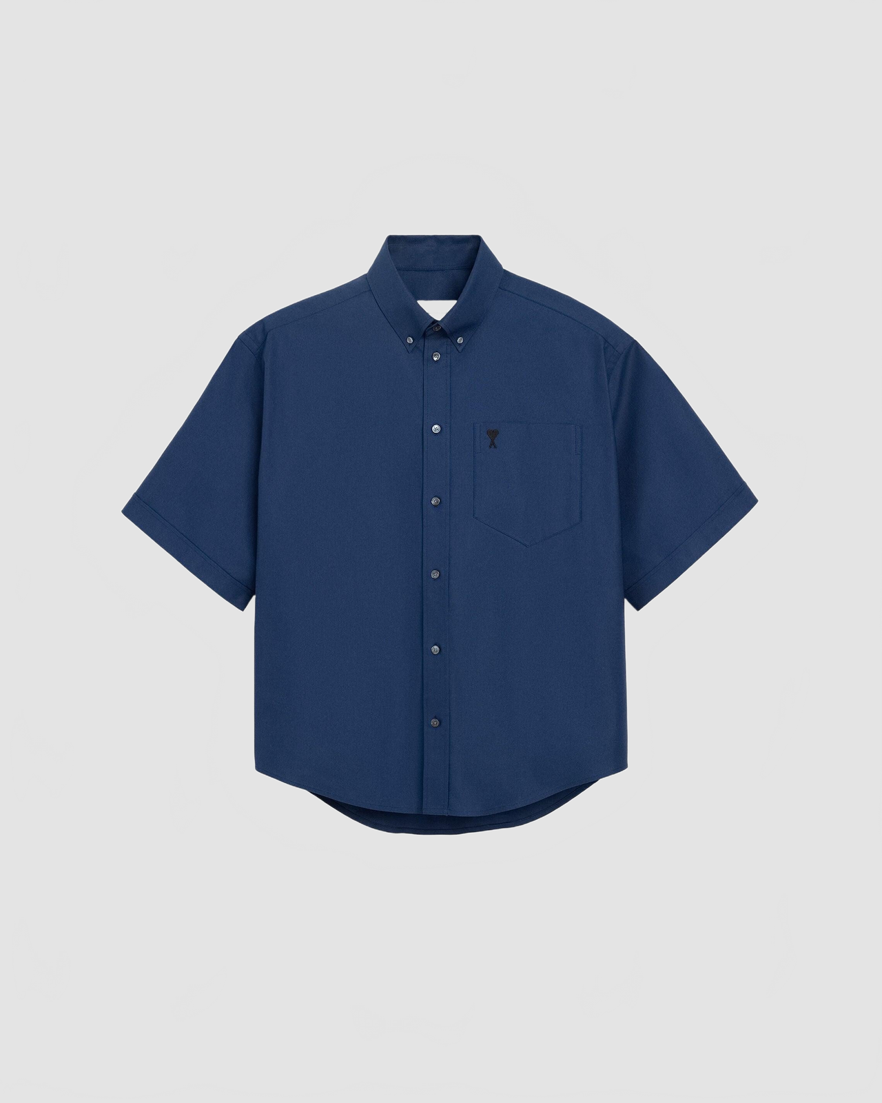 Chemise Boxy Manches Courtes Col Boutonne Et Ami De Coeur Brode - Ami - Encre