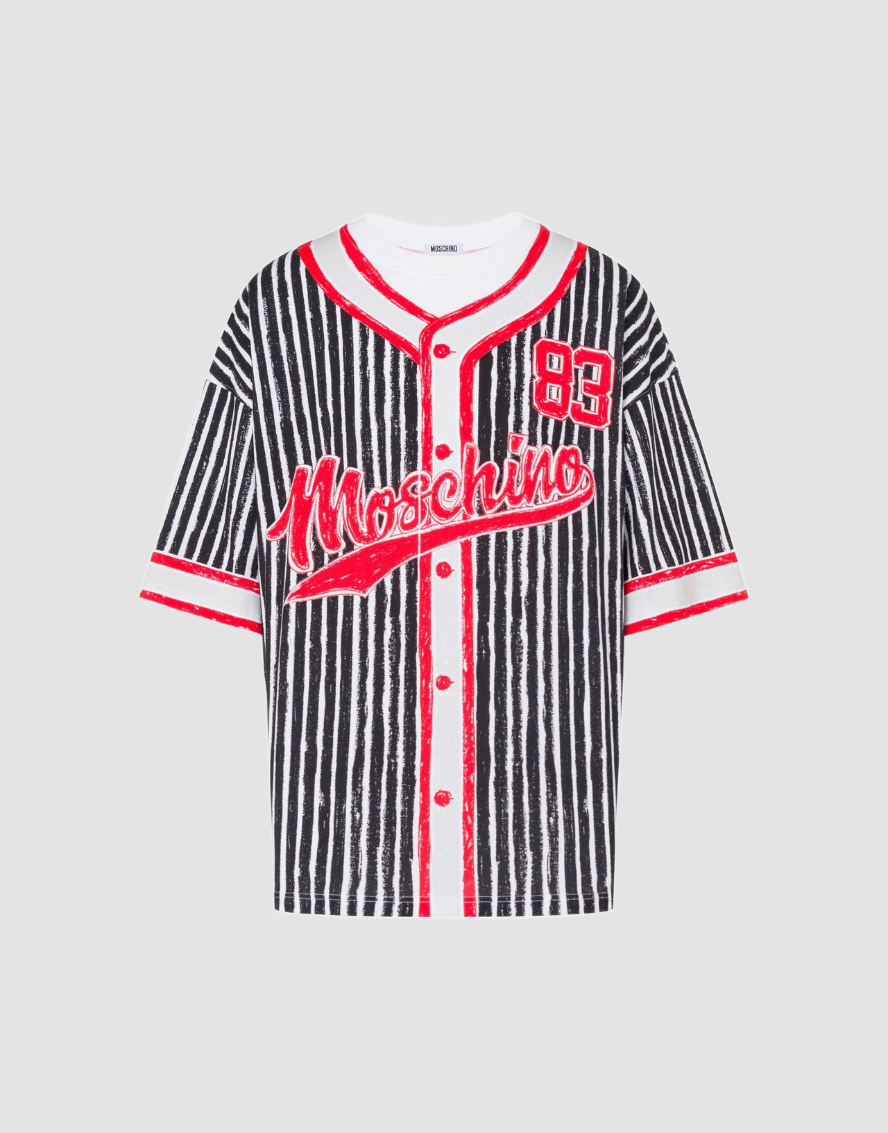 T-shirt En Jersey De Coton Biologique Imprimé Moschino - Moschino - Noir