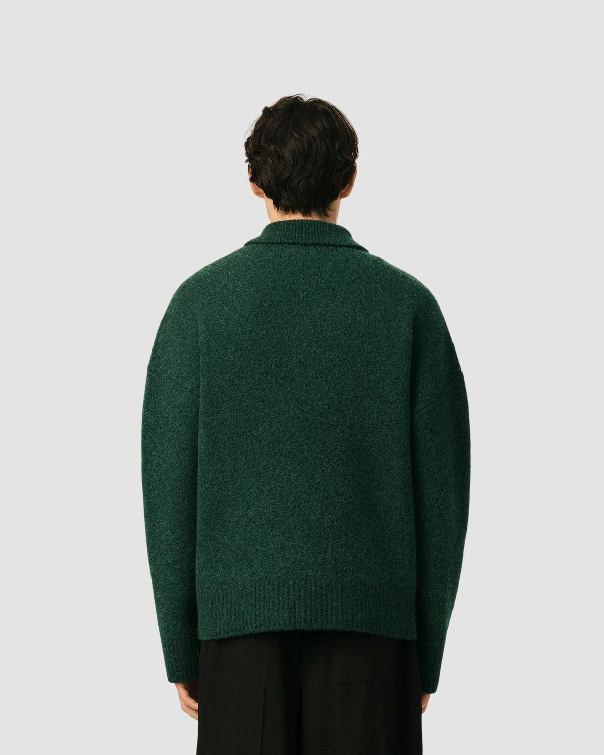 polo sweater with ami de coeur bottle green off white 2