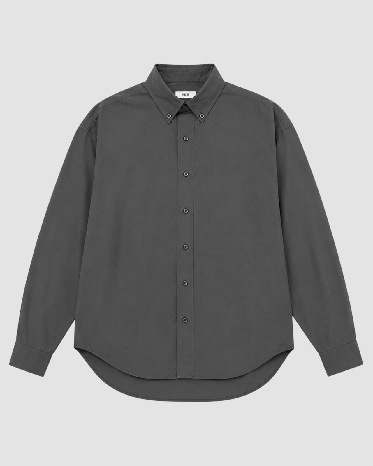 popeline charbon shirt button down rier charbon popeline 2