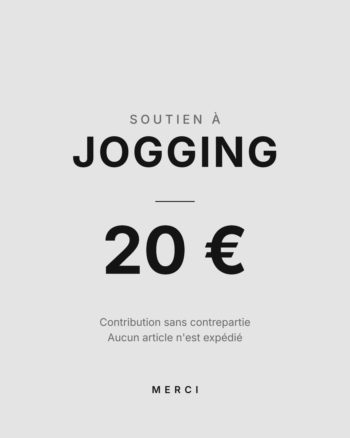Soutien à Jogging - contribution de 20 €