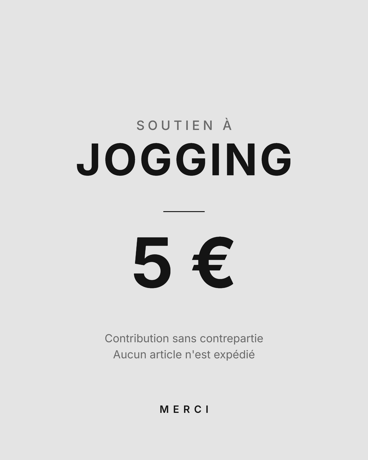 Soutien à Jogging - contribution de 5 €