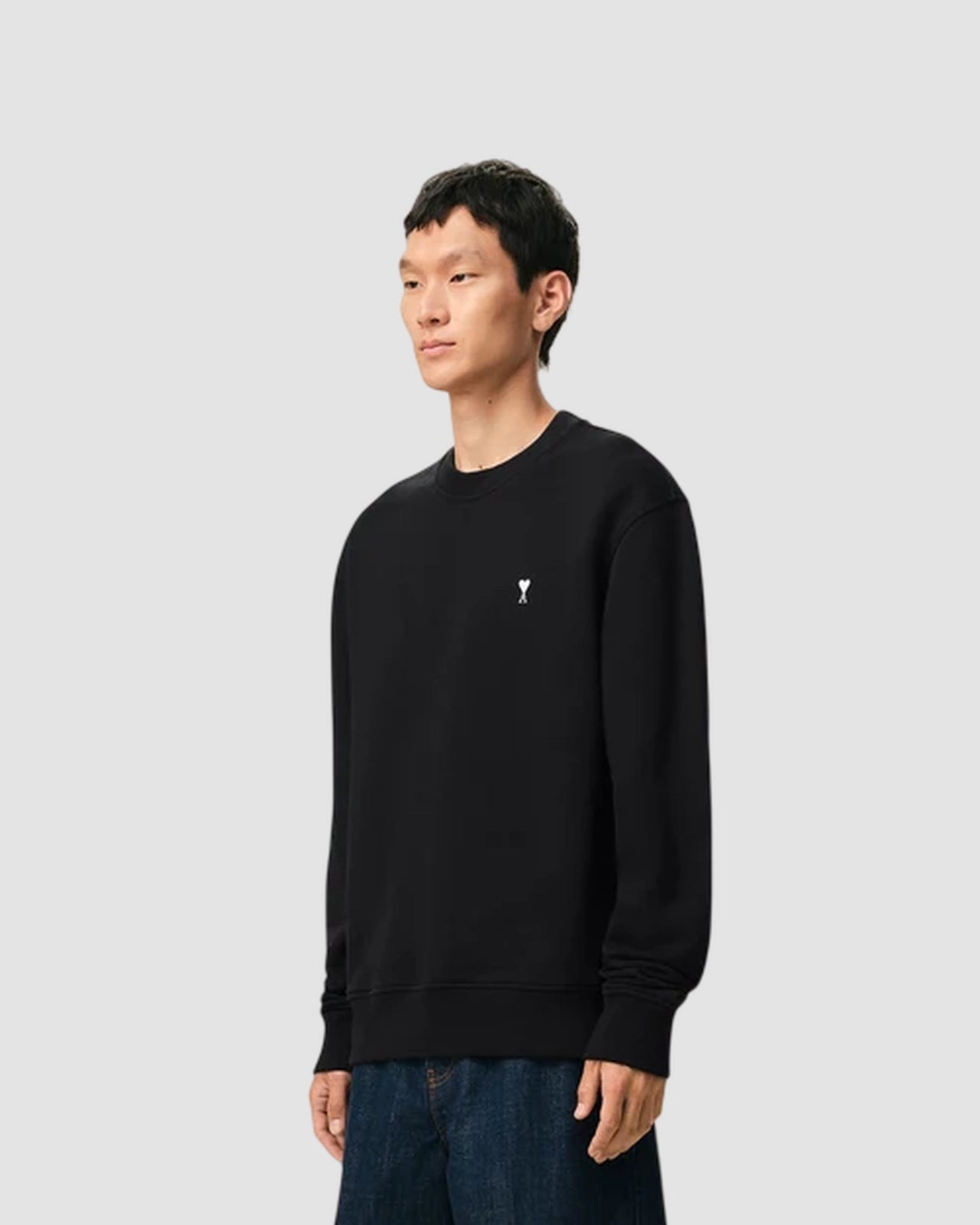 sweatshirt with contrasted ami de coeur black white cream 6
